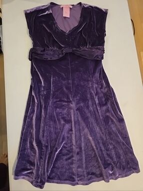 Hype Girls purple sparkle velour dress size 8